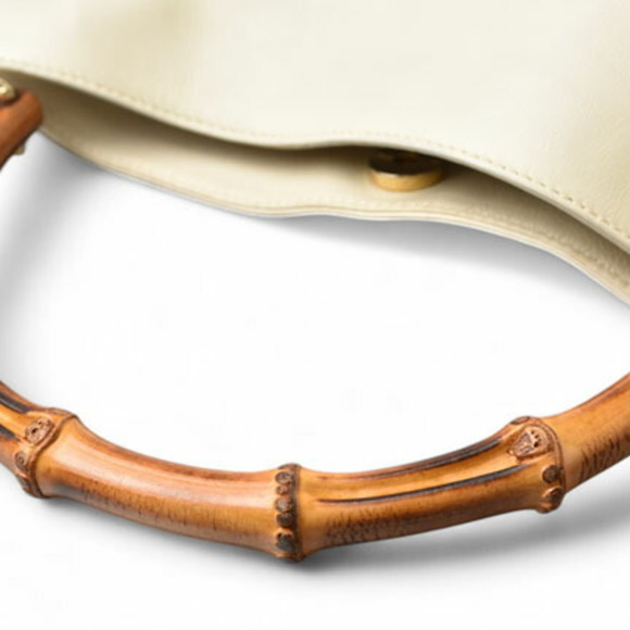 Gucci handbag shoulder bag GUCCI 2way bamboo leather cream - Picture 6 of 15